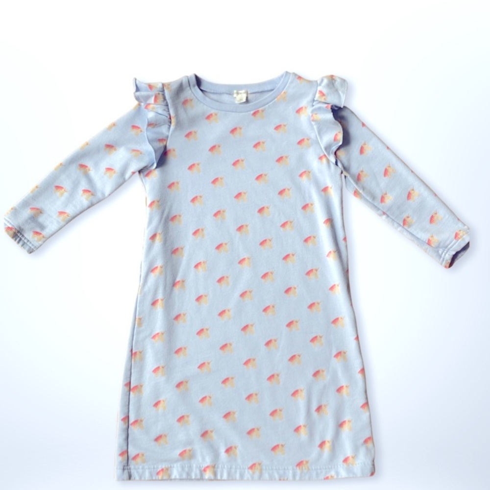 Crewcuts Light Blue Unicorn Sweatshirt Dress - Size 12